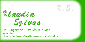 klaudia szivos business card